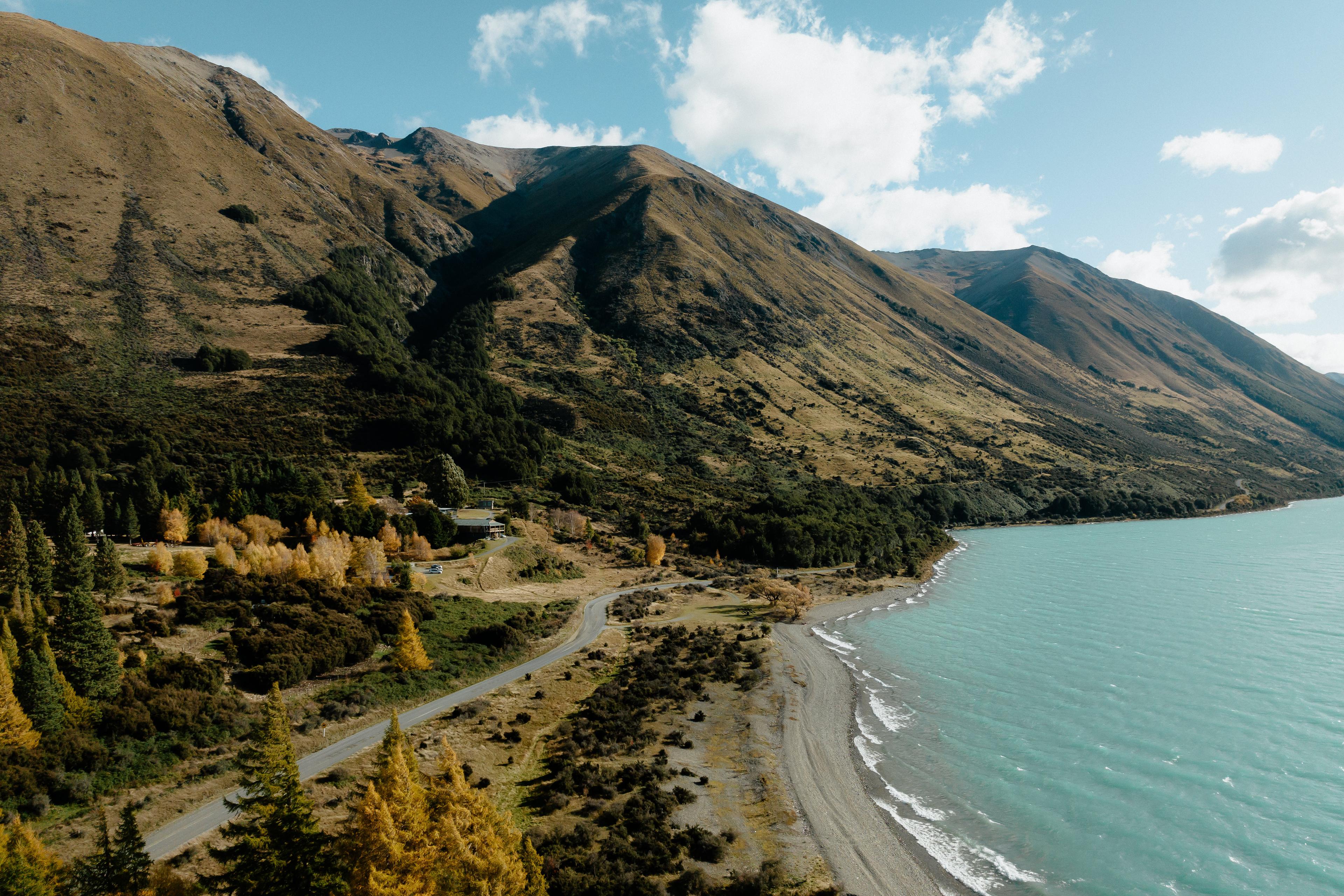 Drone landscape of Ohau valley